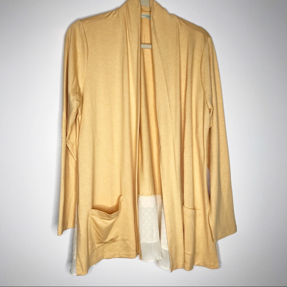 LOGO Lounge by Lori Goldstein yellow cardigan